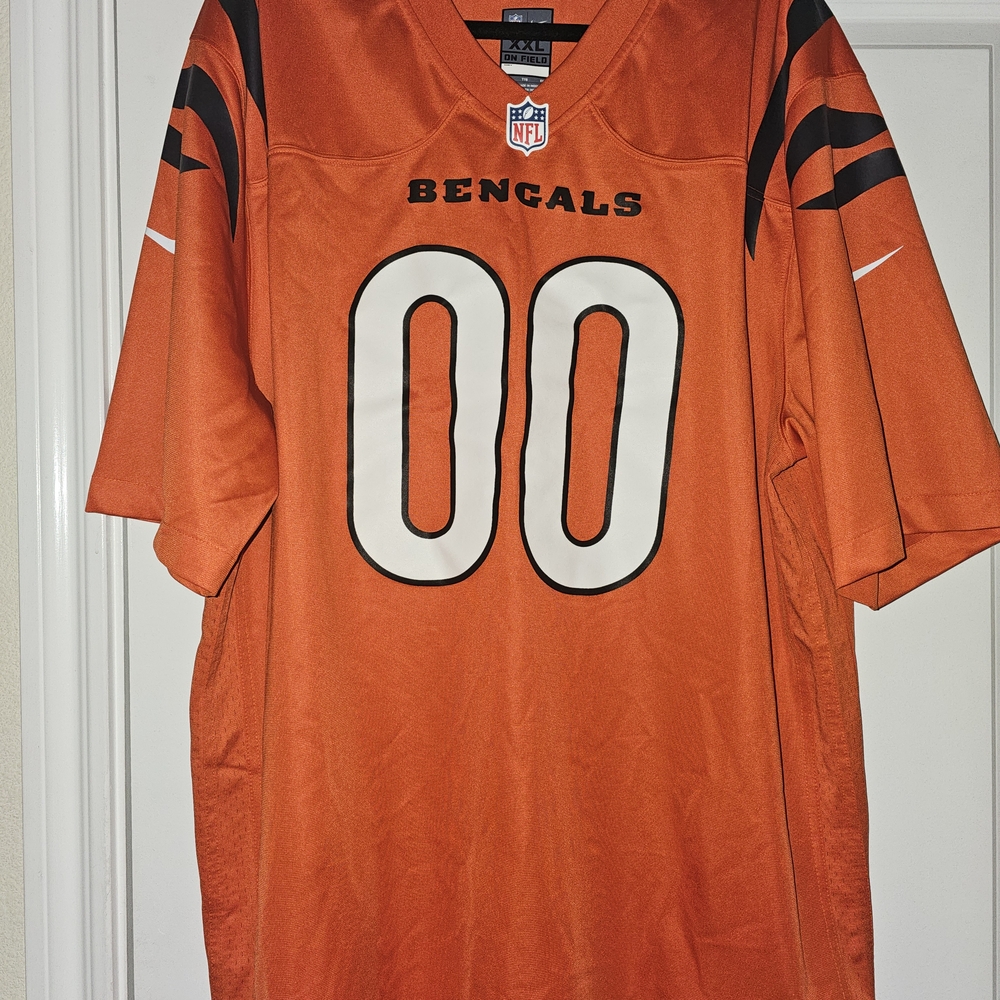 Men's Nike Orange & Black Cincinnati Bengals Game Custom Jersey, Size 2XL